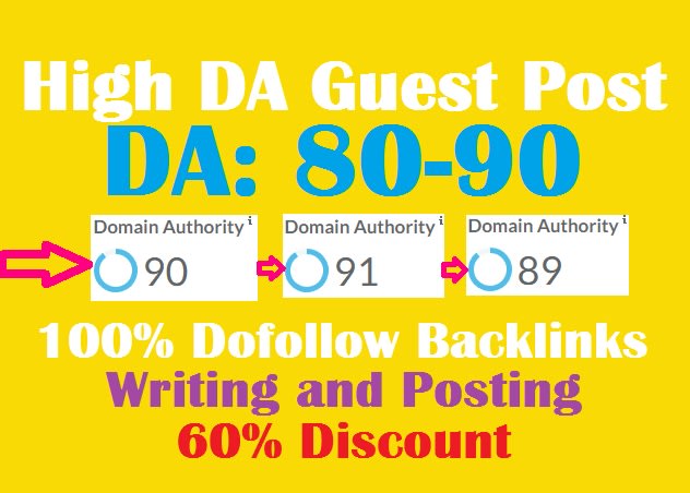 I will publish high da guest dofollow backlinks in 24 hours