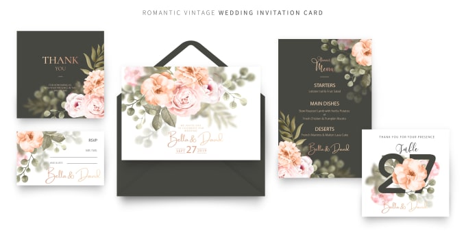 I will design a wedding card or invitation card for any event