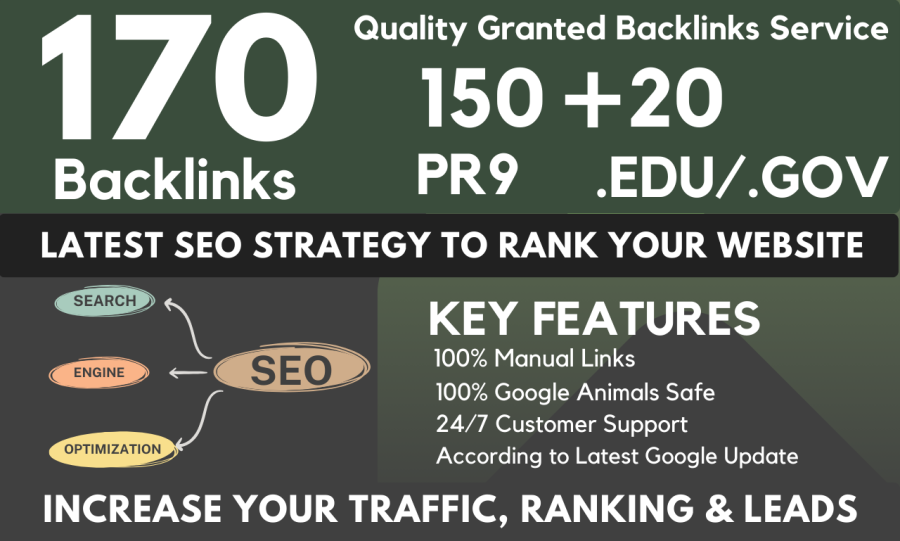 I will Manually Do - 150 Pr9 + 20 EDU.GOV High Domains Safe Seo Backlinks From -