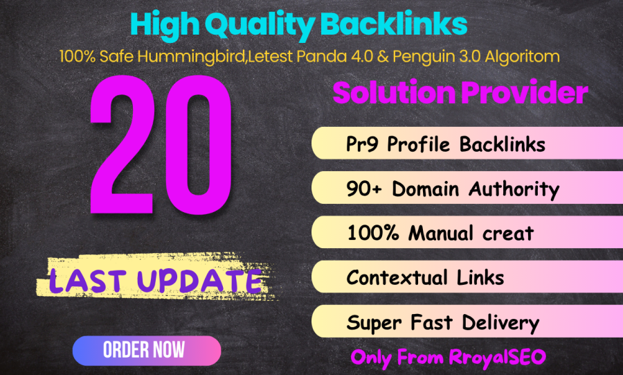 Manually Create DA 80+ High PR9 20 Safe Seo Backlink 