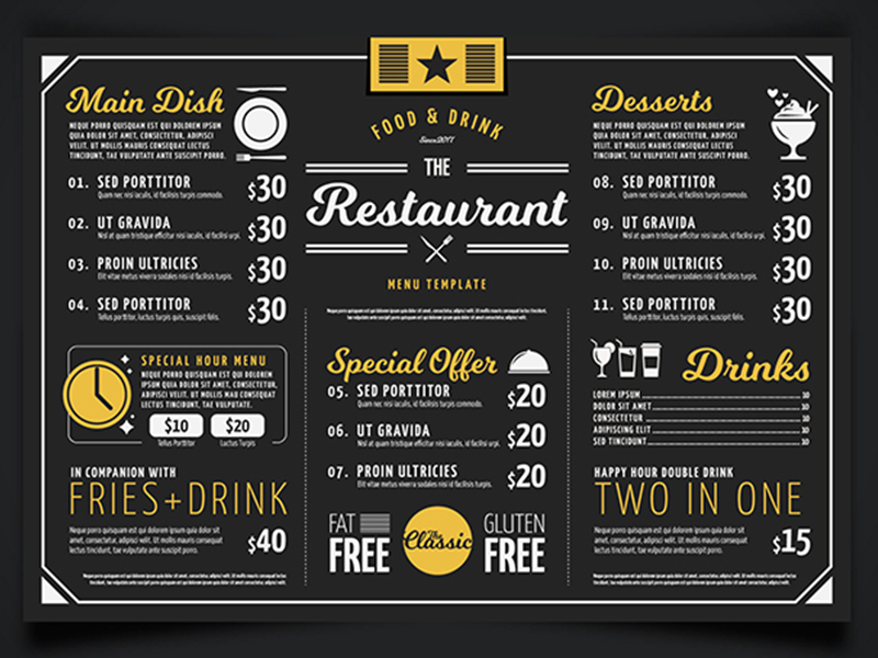 design creative and awesome restaurant menu superbly