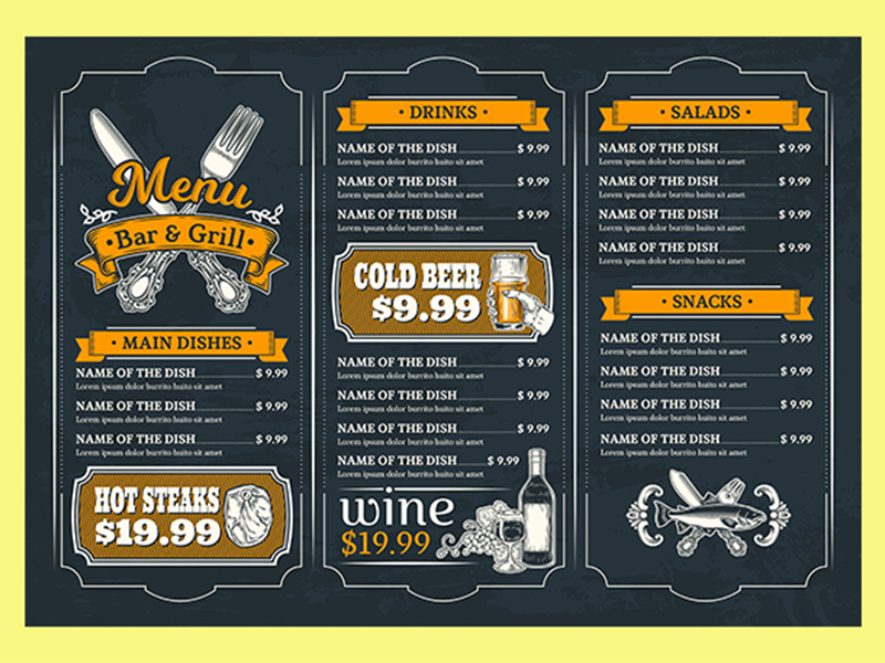 design creative and awesome restaurant menu superbly