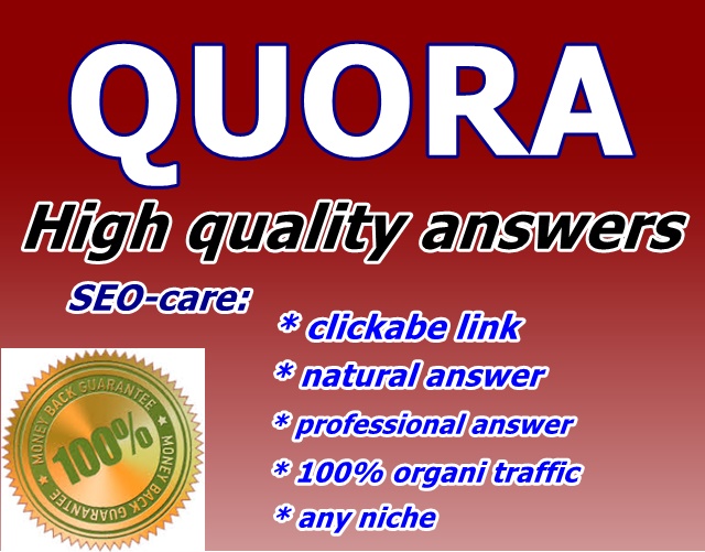 guaranteed high quality 30 QUORA answer and backlink 