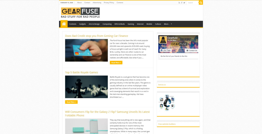 Publish a Guest Post on Technology Blog Gearfuse.com DA60