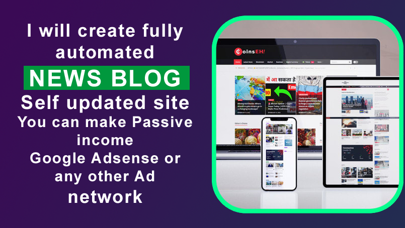 I will develop News website in Wordpress. You can earn passive income from it. 