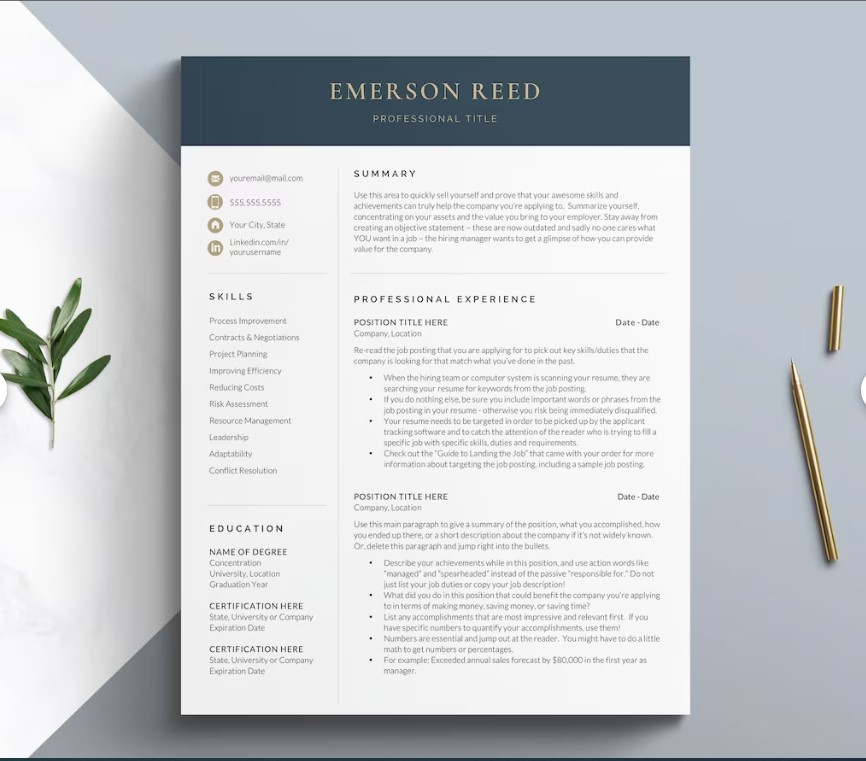 Professionally Design your ATS CV/Resume for Microsoft word in 24 hours