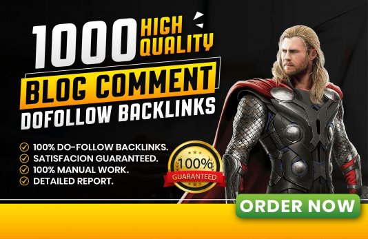 Rank Top on Google high quality 1000 dofollow blog comment backlinks 