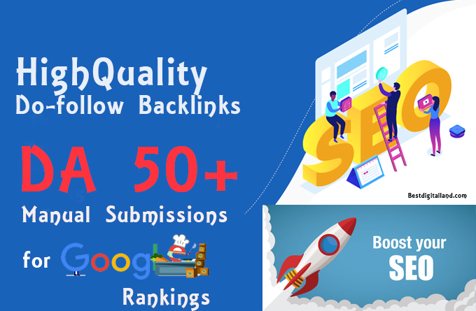 I will create manually high quality DA 50+ do follow backlinks for seo - 10 Backlinks