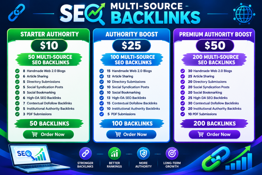  Premium Multi-Source SEO Dofollow Link Building Backlinks Service for Website Authority