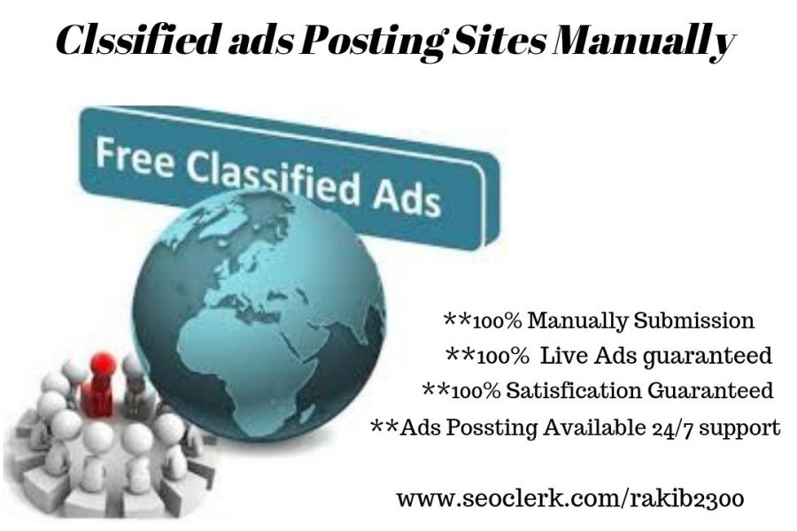 I will post your ads to 25 top classified sites manually