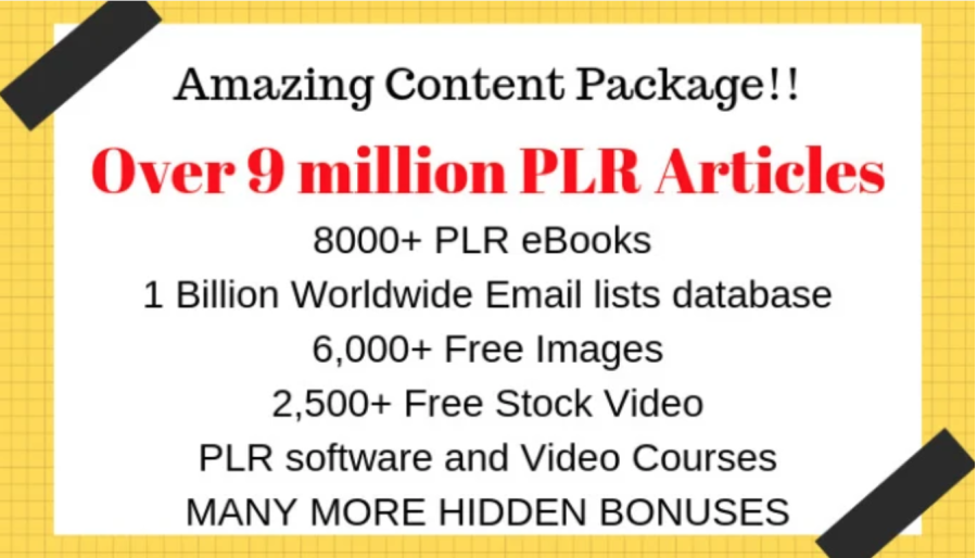 I will send 9 million plr articles, ebooks, images and bonuses