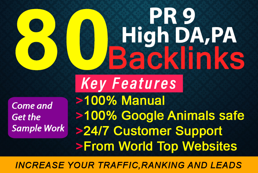 I will do manual 80 Unique SEO Profile backlinks on high DA,pr9 backlinks