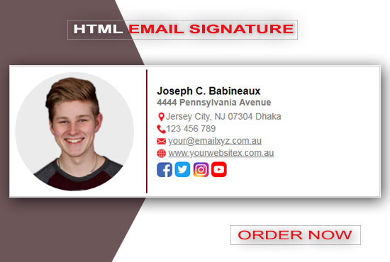 code clickable HTML email signature for gmail, iphone, outlook