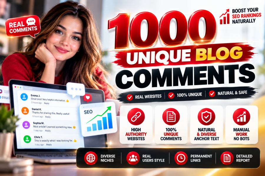 1000 Unique Blog Comments | Diverse SEO Backlinks | Natural Link Building