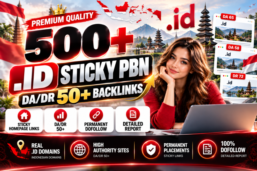 500+ .ID Sticky PBN Backlinks DA/DR 50+ | Permanent Dofollow Homepage Links