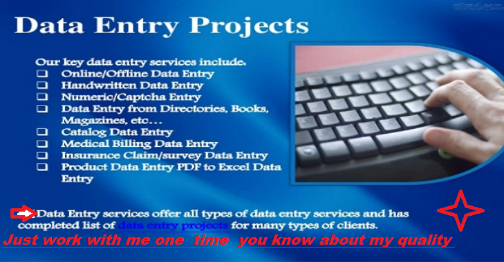 I complete any type of Data entry or Online work
