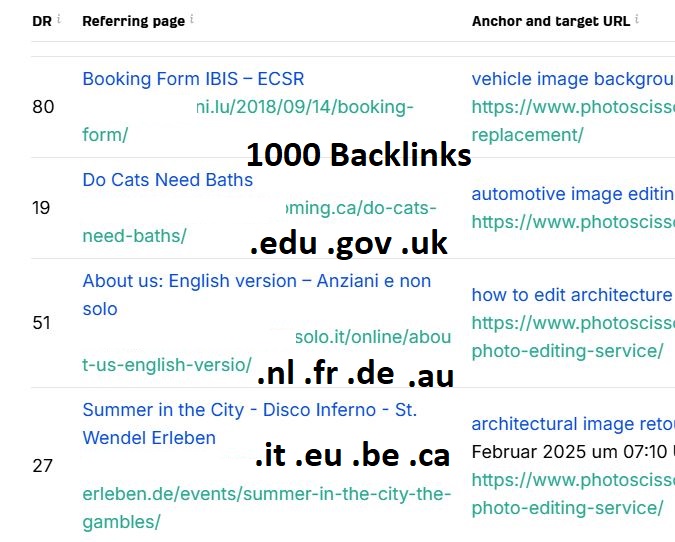 1000+ European, US, UK and AU Based Indexable SEO Backlinks