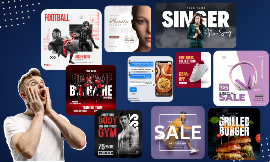 ( 3 post )Design a unique social media image poster that stand out 