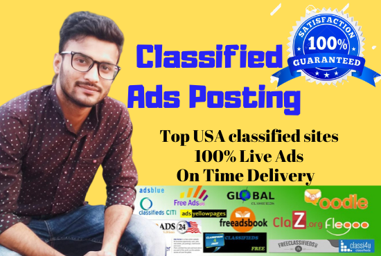 I will post ads on 20 classified sites 