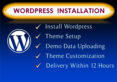 WordPress installation, theme setup, plugin install, basic seo