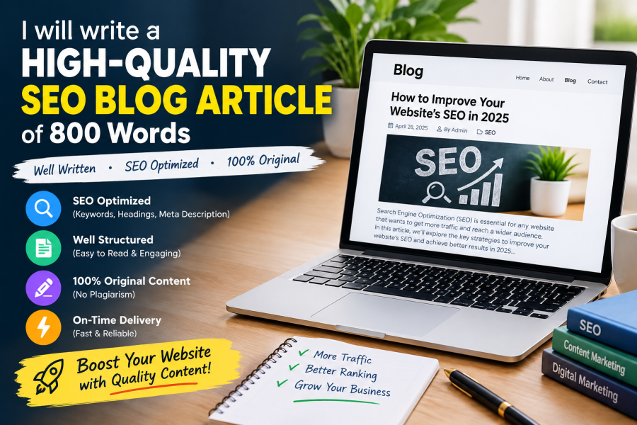 I will write a high-quality SEO blog article of 800 words