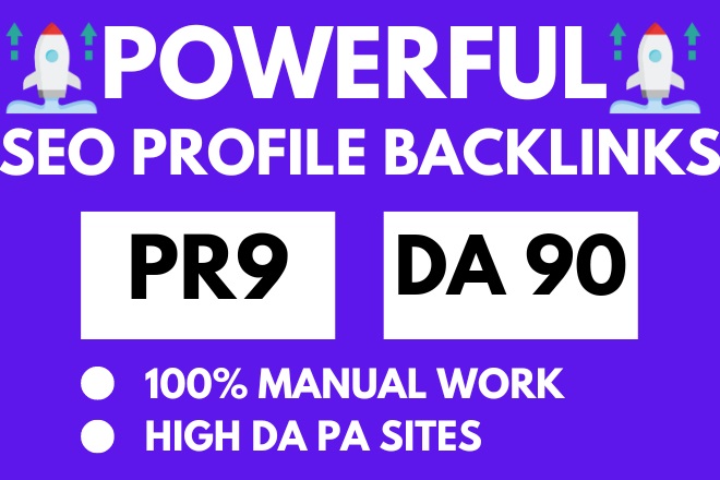 2 BUY 1 FREE- I Will manually create 40 pr9 da 90+ seo profile backlinks 2024