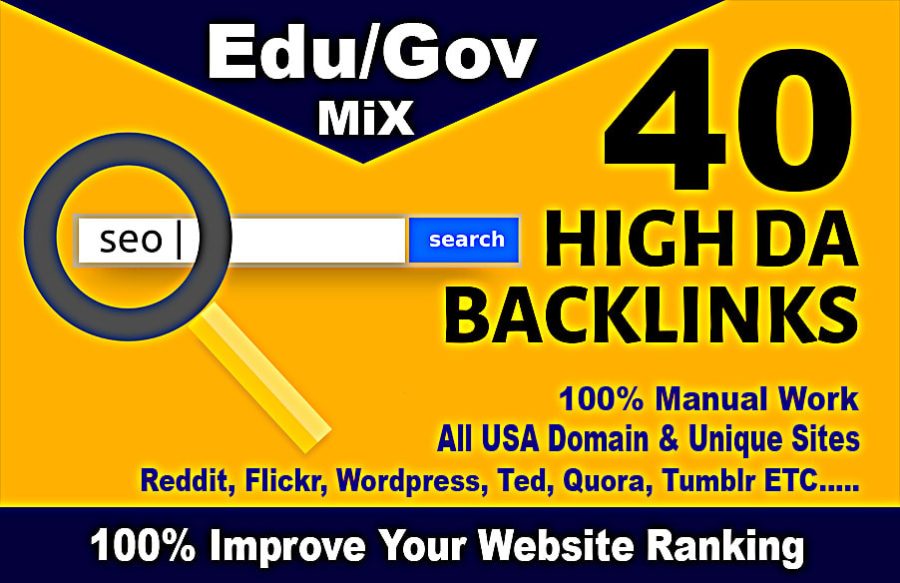 top 40 usa pr9,edu dofollow seo backlinks service link building