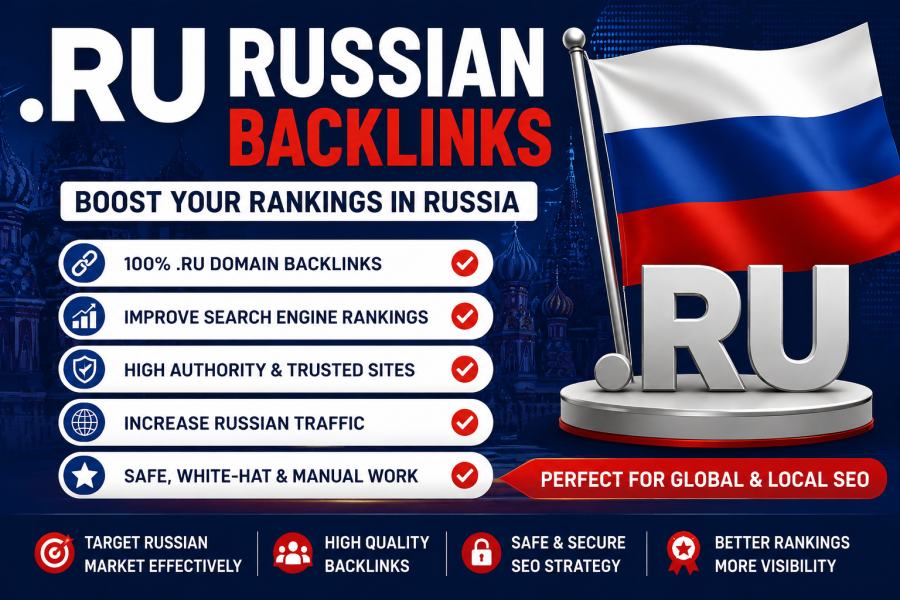 I will do 5 .ru Russian backlinks link building off page seo