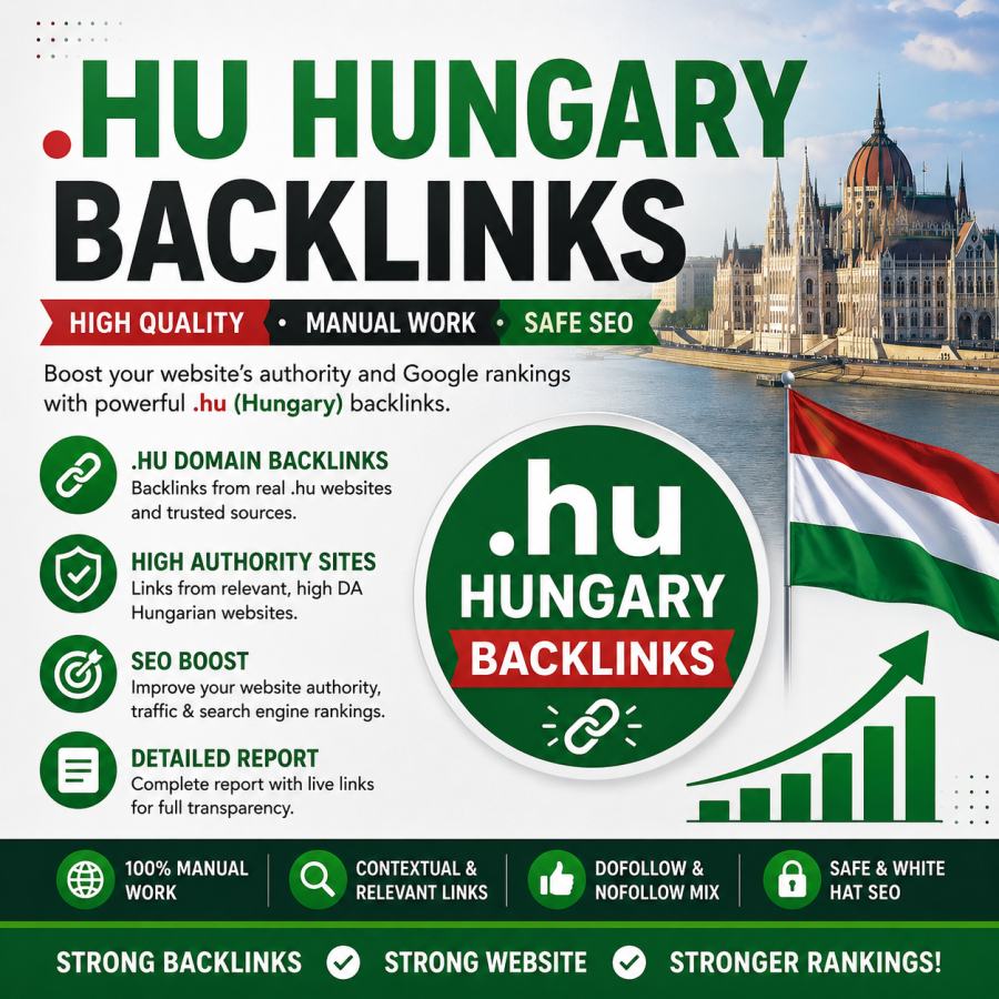 I will do 5 .hu Hungary Backlinks seo off page link building