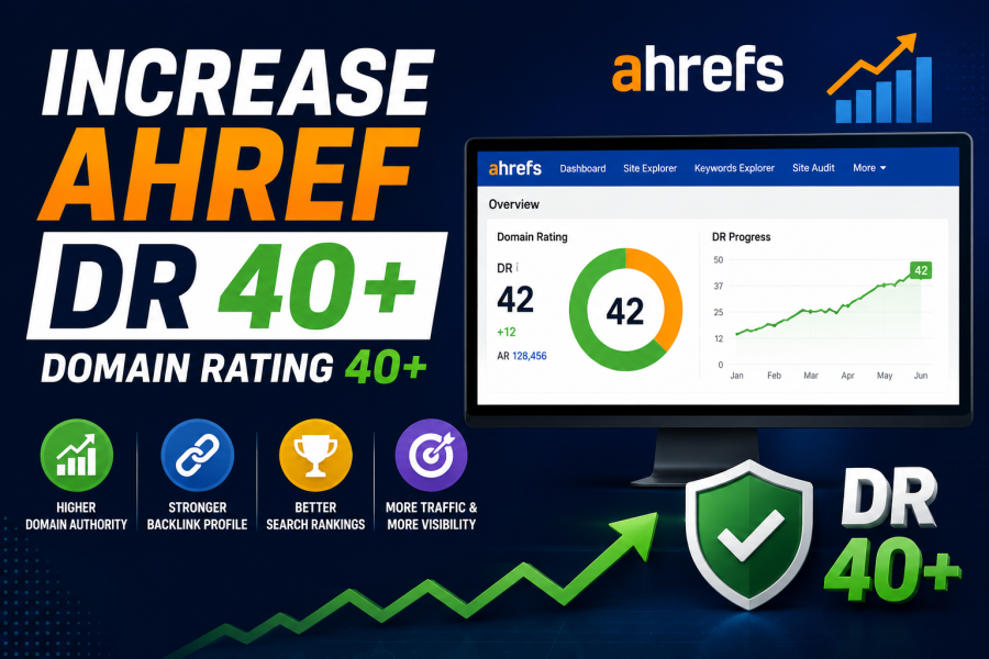 Professionally Increase Ahref Dr 40+ domain rating 40+