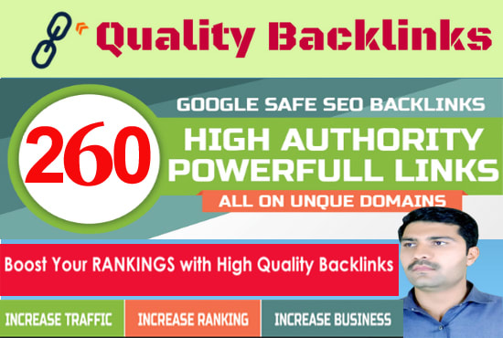 I will 260 unique domain high quality backlinks improves SEO in 2020
