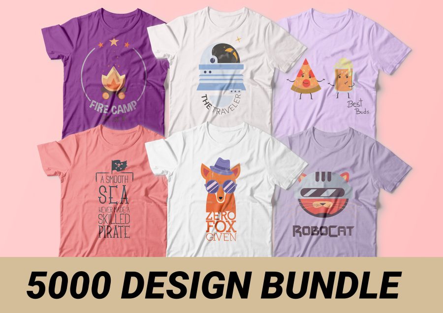 I will send 5000 tshirt design, bonus font and mockup