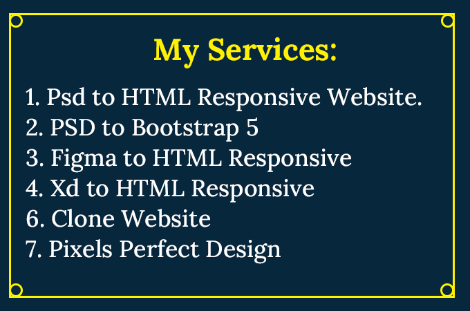 I will be front end design and will be front end development