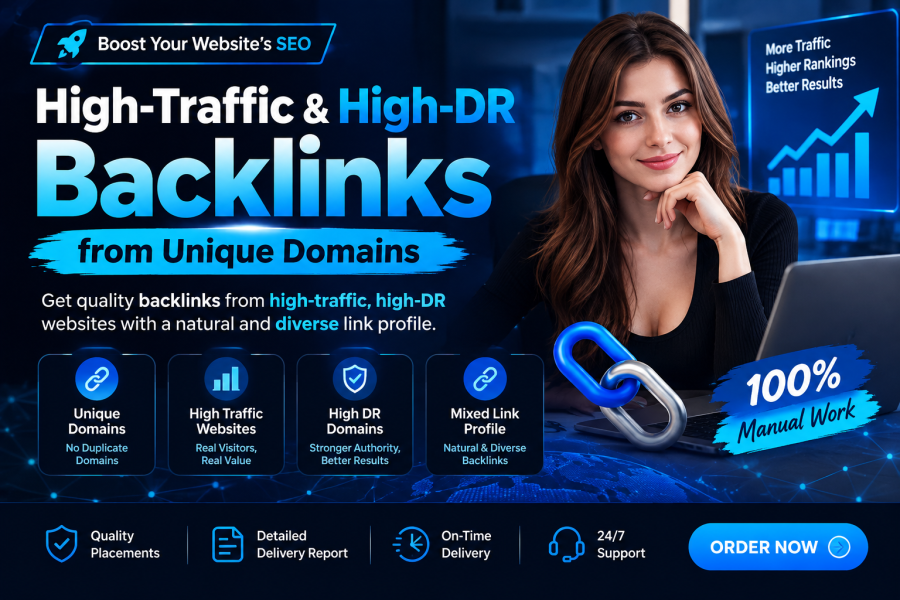 High-Traffic & High-DR 500 Backlinks from Unique Domains