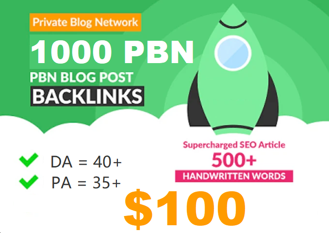  Homepage web 2.0 1000 Permanent PBN links DA 40+ PA 40+
