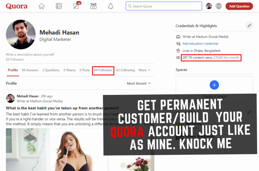 I Will Bring Niche Related HQ Targeted Traffic with 15 Quora Answers