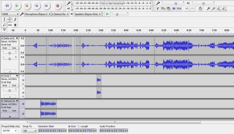 I can Edit your audio record with Audacity 