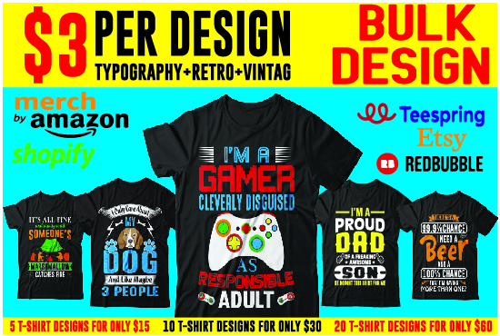 I will do typography and custom t shirt design for you 