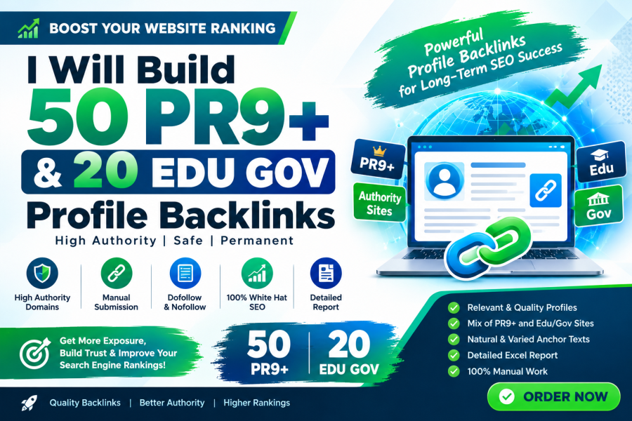I will build quality profile backlinks from Relevant Authority Websites