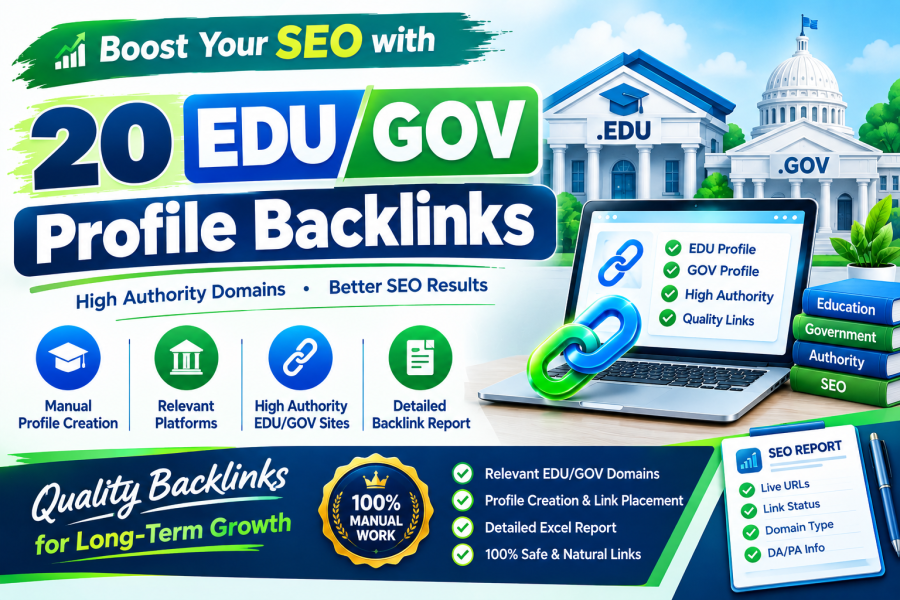 I Will Create 20 Relevant EDU GOV Profile Link Placements Backlinks