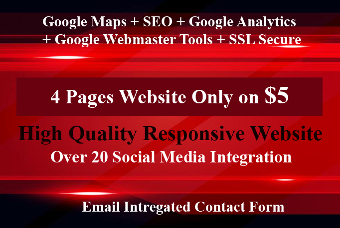 4 Pages Responsive Website with all Features