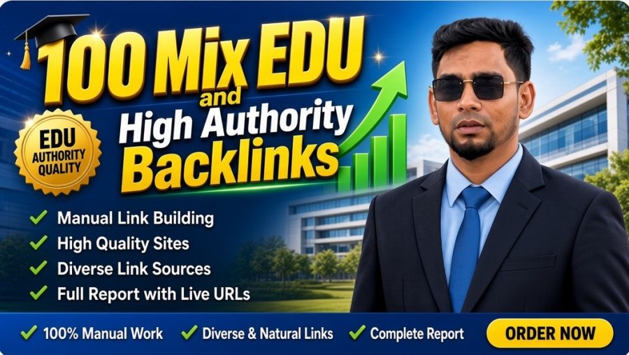 Mix 100 EDU/GOV and High Authority Backlinks