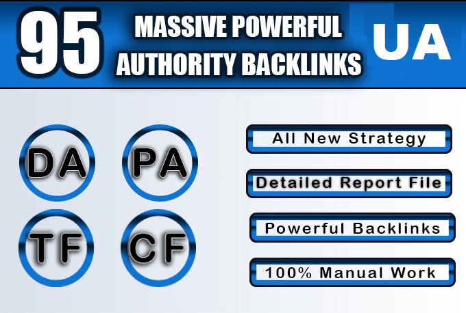 Get 95 Unique Mix Dofollow Backlinks On Top High DA 95 Domains