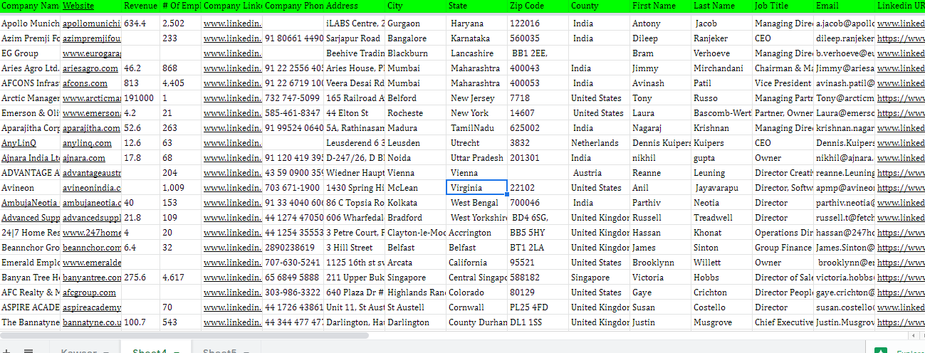 All Data entry in Google Spreadsheet Data Entry