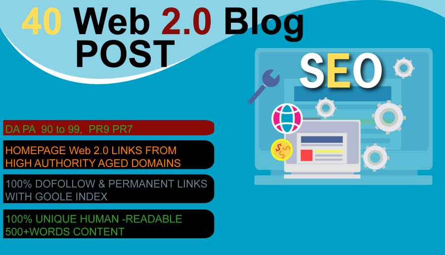 Create PBN 40 Web 2.0 High Quality PR7 - PR 9 Permanent