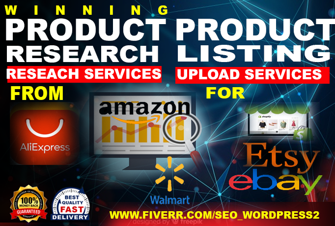 I will do 10 products listing on your store OR {10 product research for ebay ,shopify}