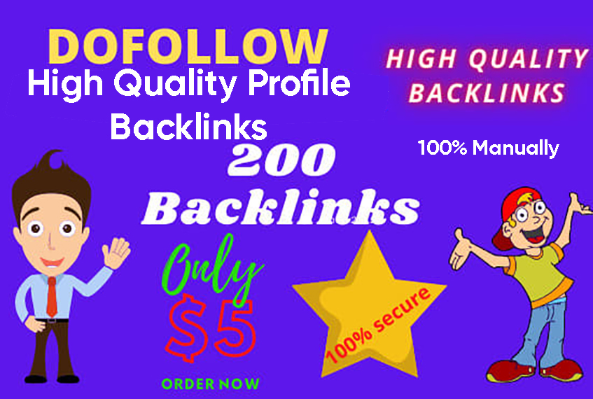 Create 200 HQ Profile Backlinks Manually For website Seo