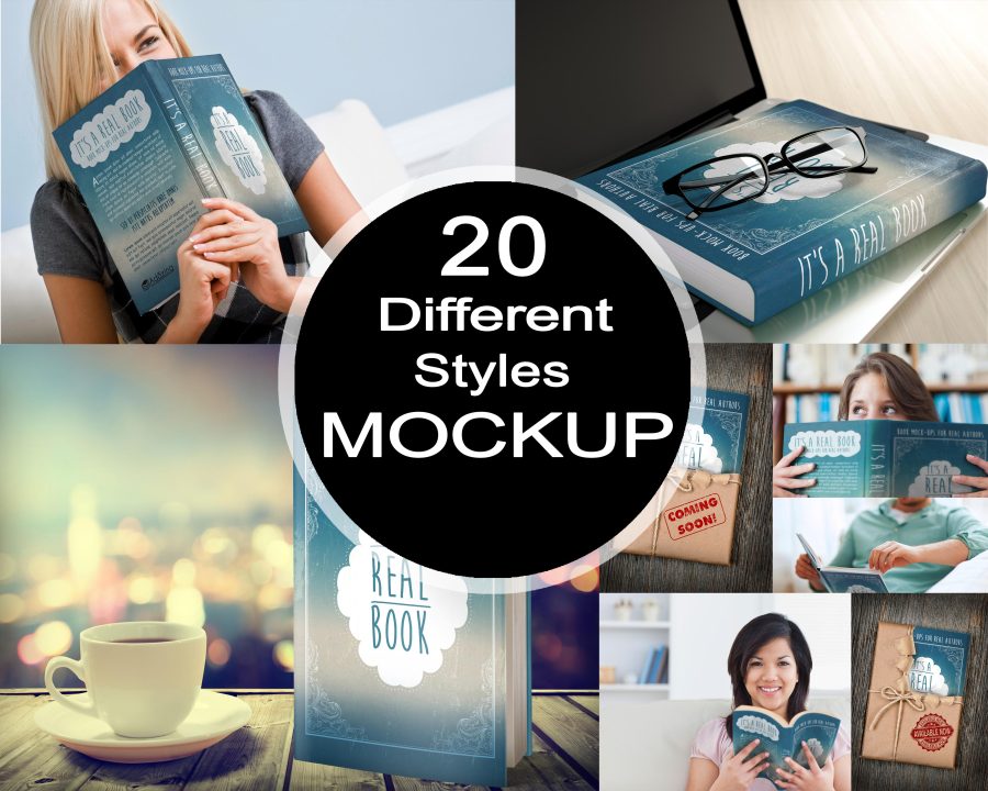 Amazing 3d book cover mockup in 20 different styles