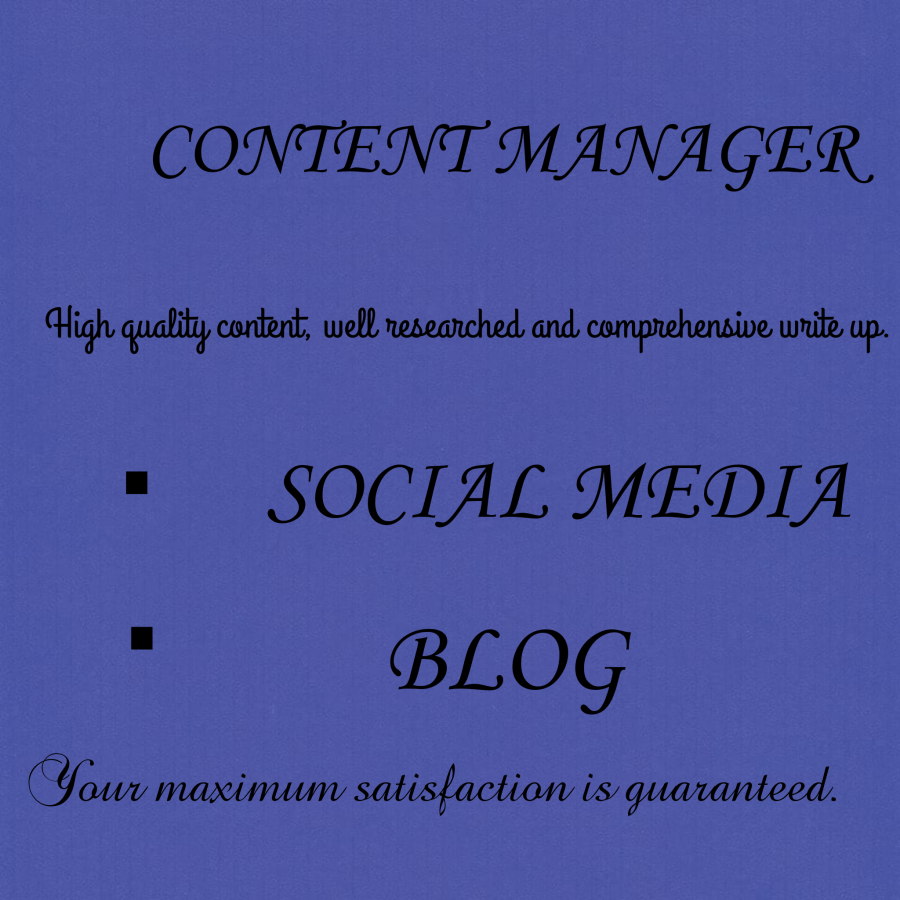 I will be your professional social media content manager 