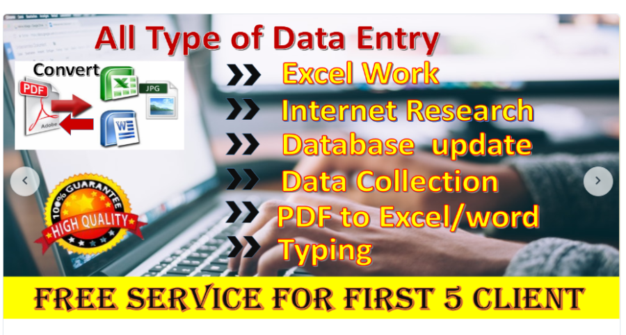 Data Entry, Typing, Proof Reading